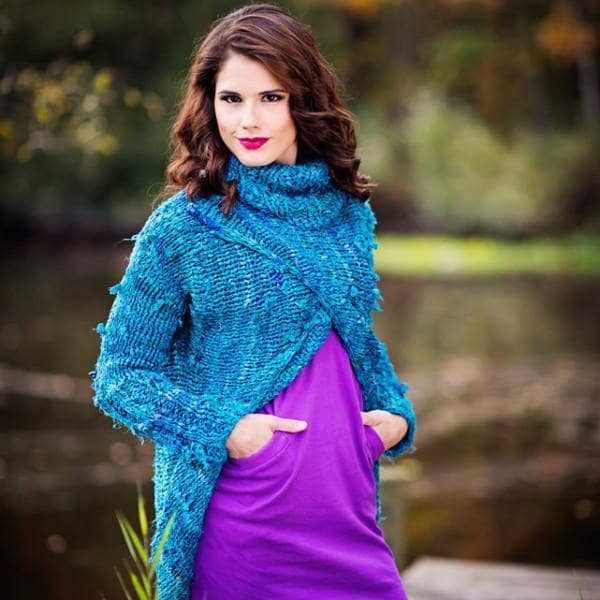 Catwalk Sweater Knitting Kit: Relaxed Turtleneck in Ocean Blue