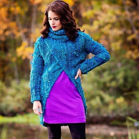 Catwalk Sweater Knitting Kit: Relaxed Turtleneck in Ocean Blue
