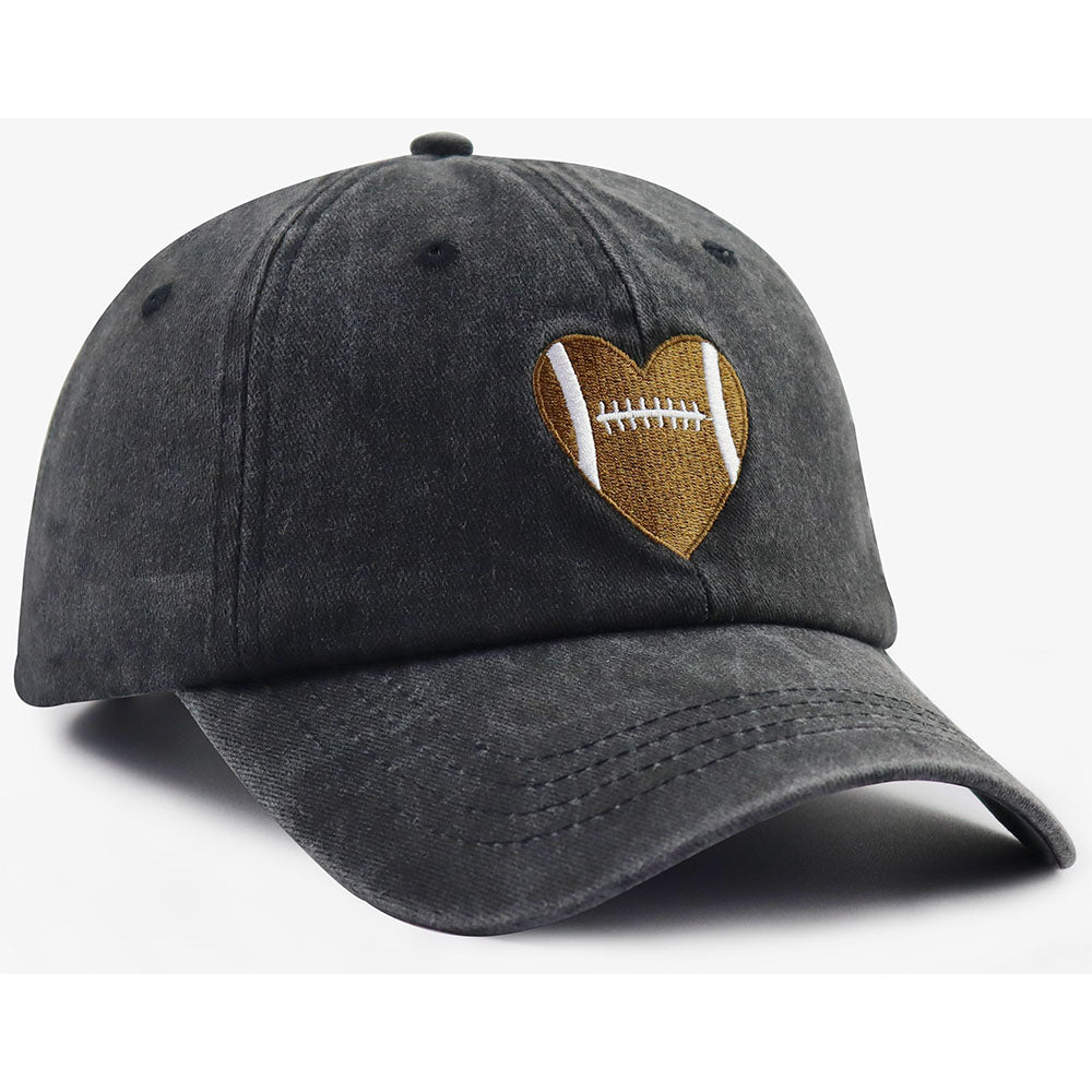 Football Heart Baseball Cap — Gifts for Women & Men
