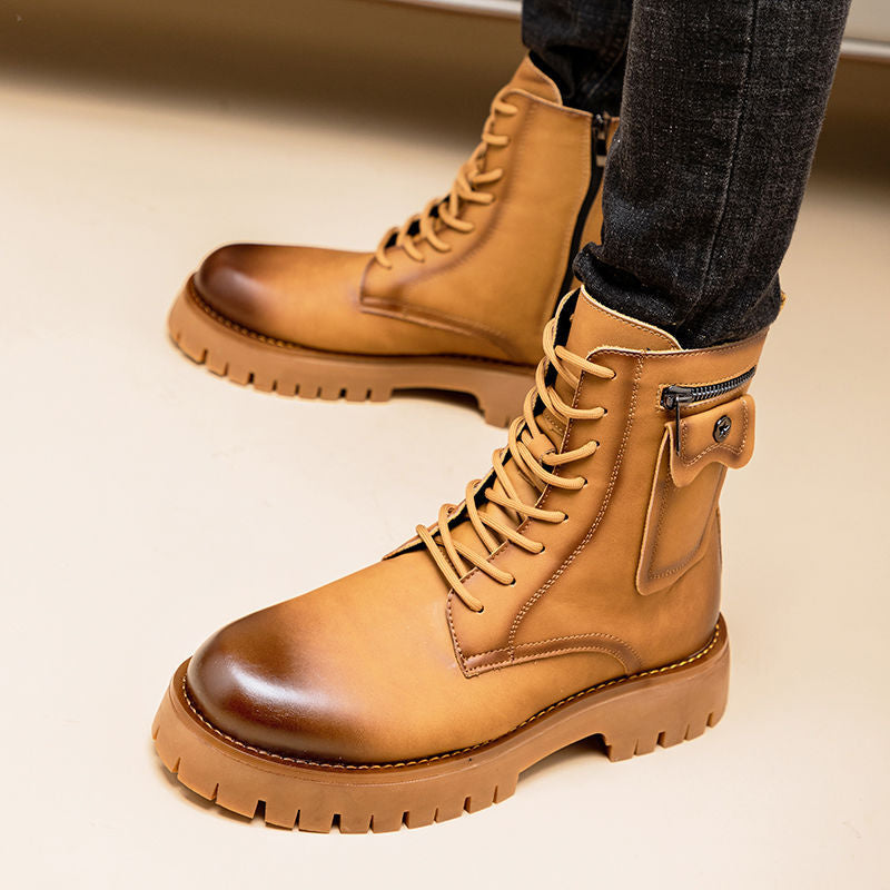 Leather High-Top Martin Boots