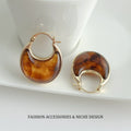 Fashionable U-shaped Gradient Color Crescent Earrings