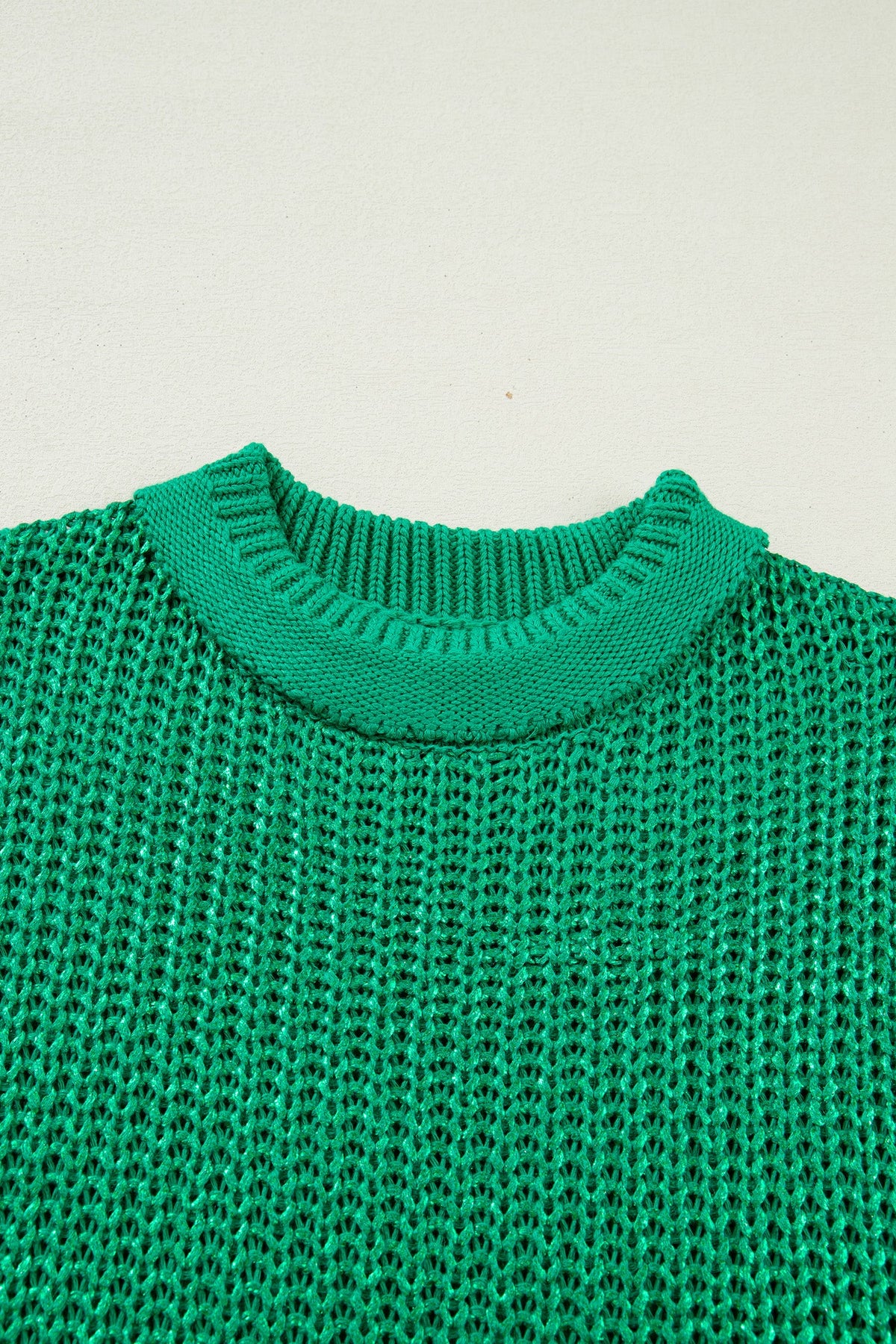 Solid Mock Neck Short Sleeve Knit Sweater
