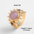 Kenjay European And American Antique Ring Cross-border Fashion Design Popular Jewelry Turquoise Tiger Eye Vintage Ring