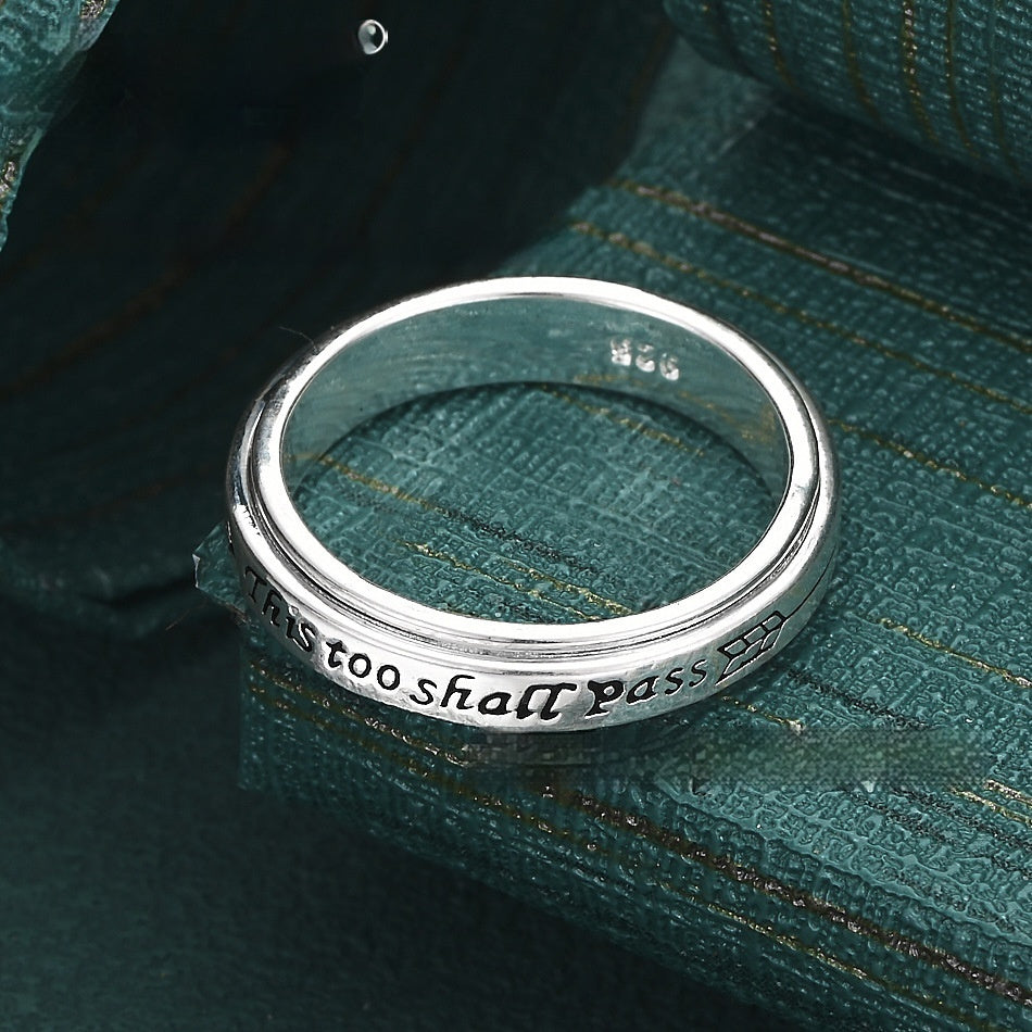 Letter-engraved Niche Design High-end And Versatile Finger Ring