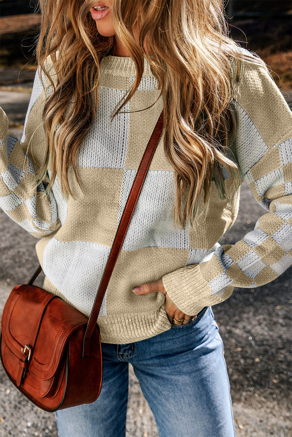Abigail Print Drop Shoulder Sweater