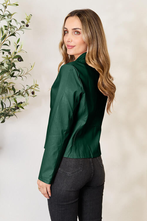 Classic Girls Zip-Up Jacket with Stand Collar for Everyday Wear