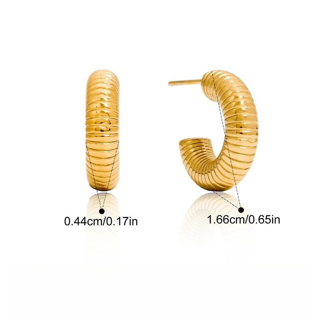 Minimalist 18K Gold-Plated Titanium Steel Stud Earrings