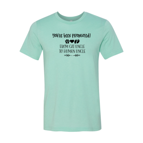 You've Been Promoted Cat Uncle to Human Uncle Blue T-Shirt - Image 5