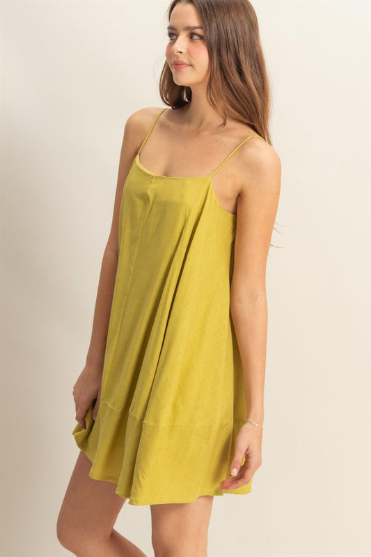 A-Line Flowy Mini Cami Dress with Pockets for Women
