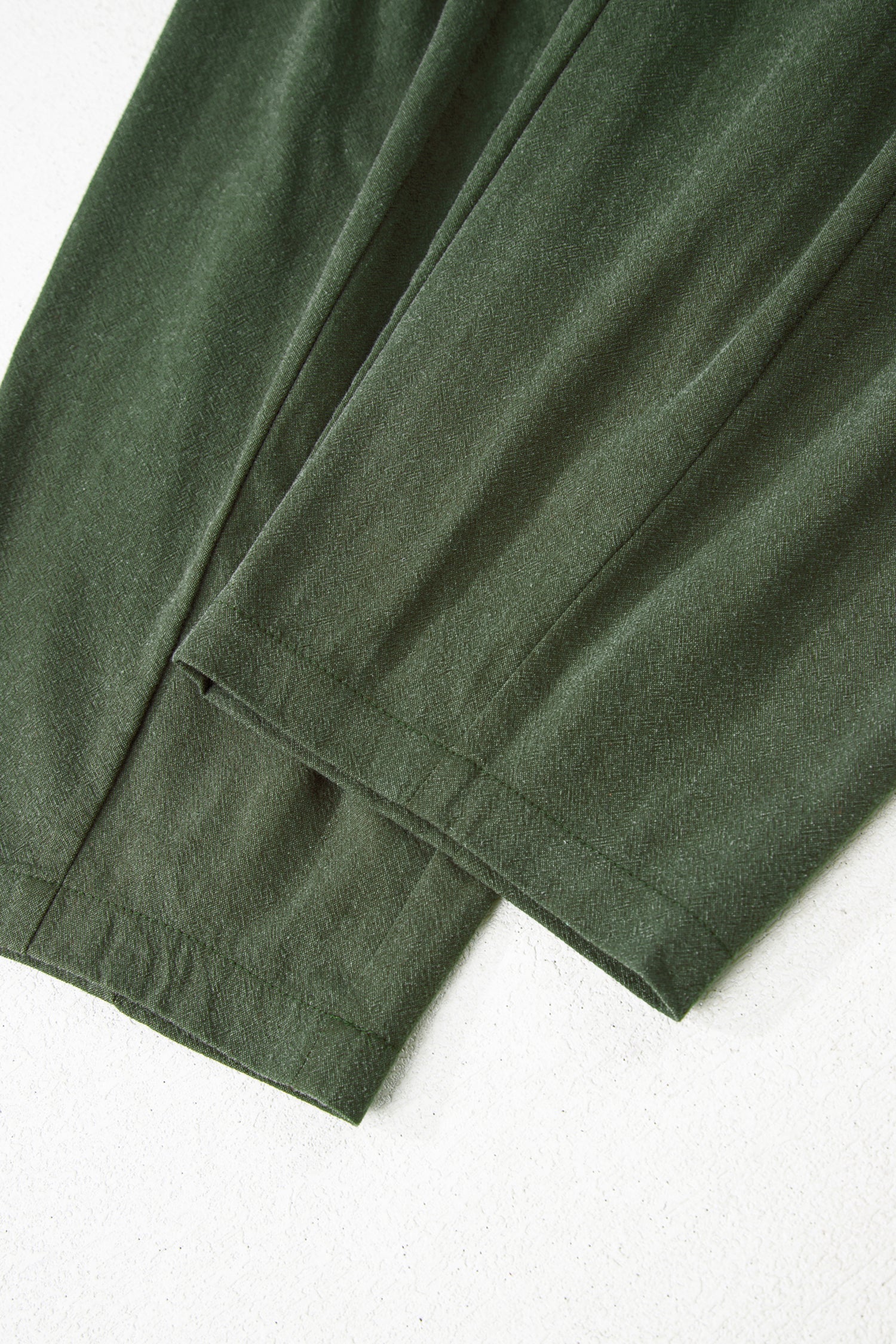 Jungle Green Drawstring Barrel Leg Casual Pants