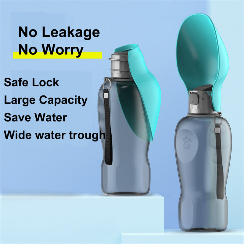 800ml Portable Dog Water Bottle & Foldable Bowl for Hiking