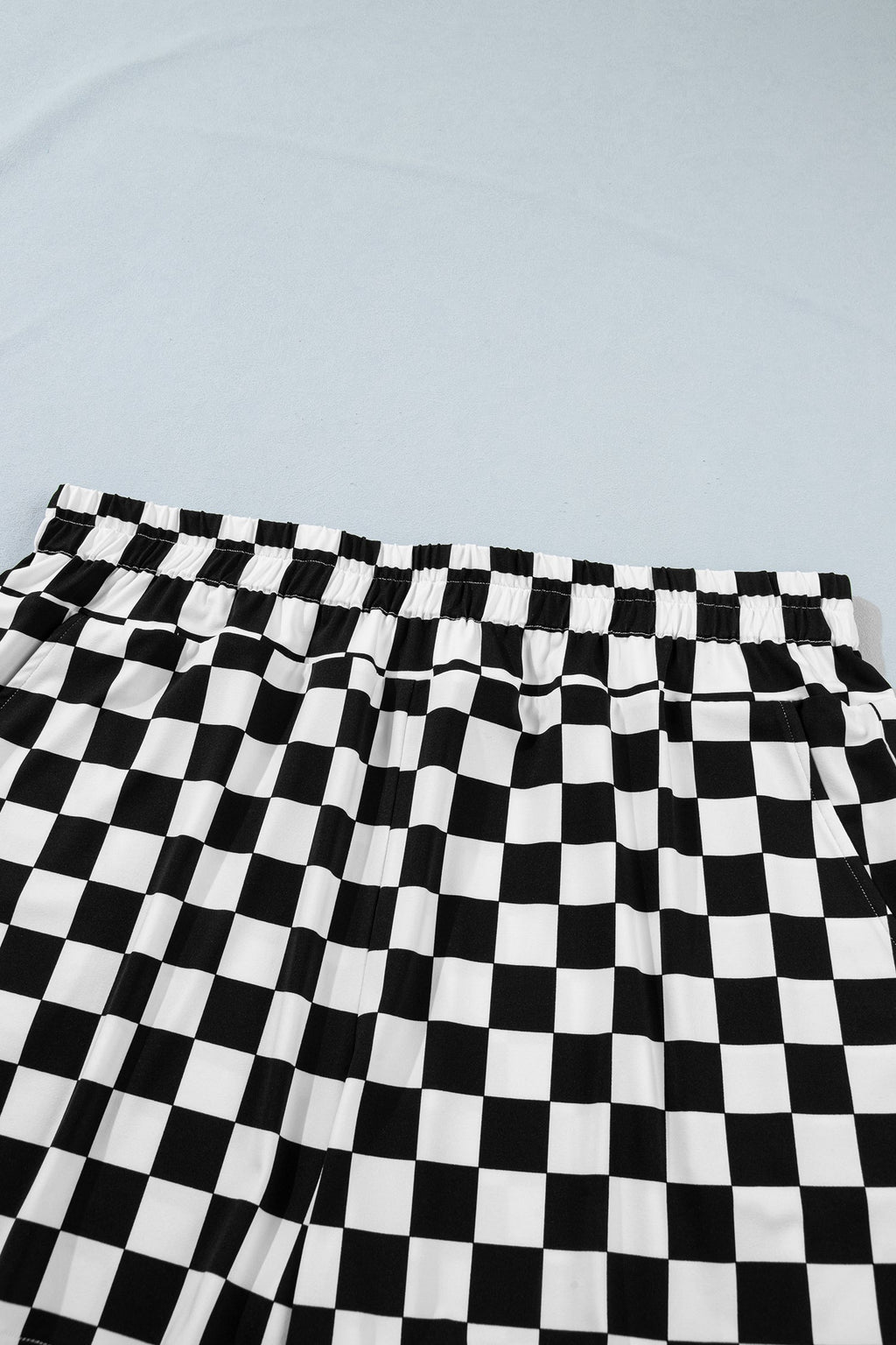 Checkerboard Athleisure Shorts Women's High-Waisted Sporty Bottoms