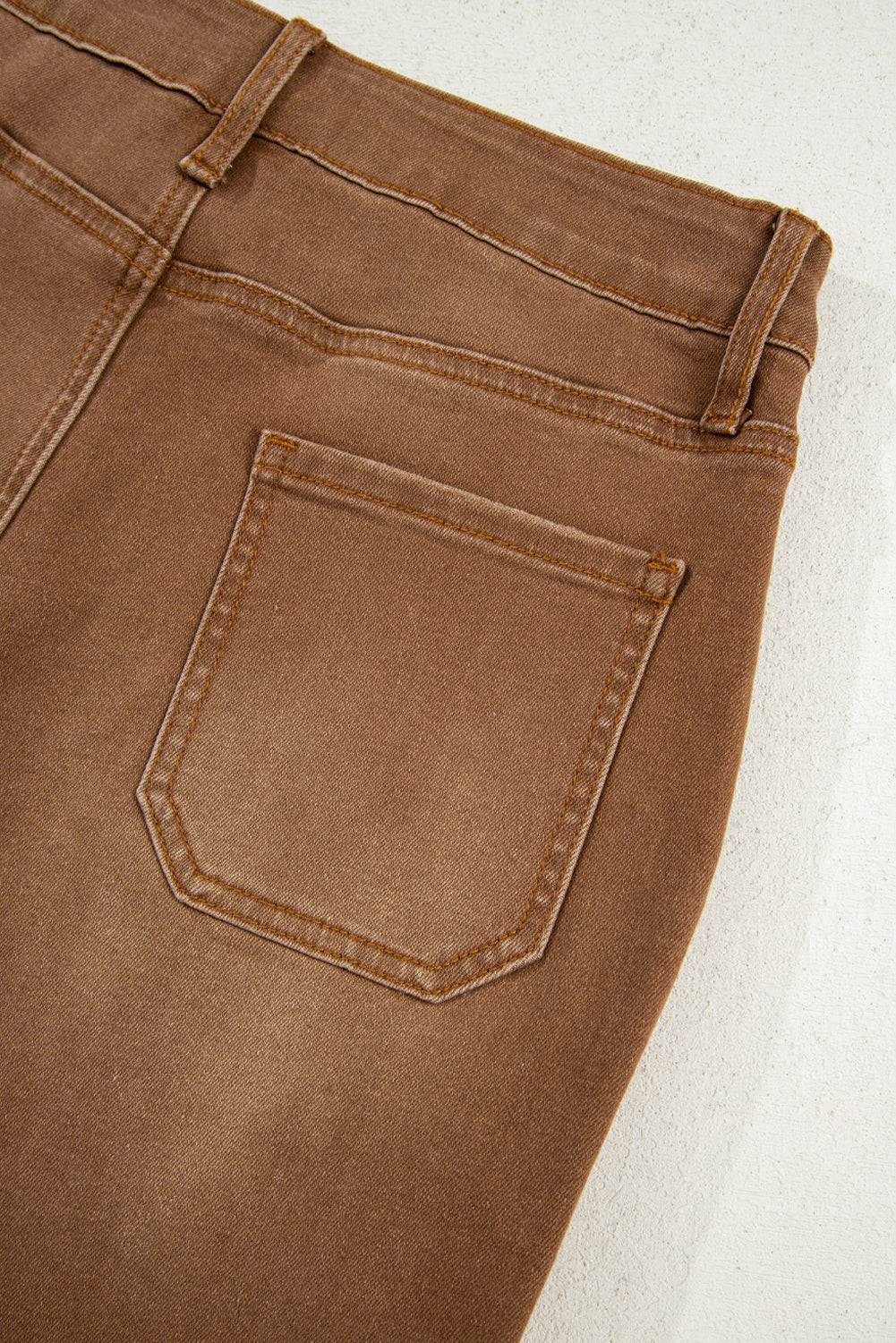 Breen Cropped High Rise Wide Leg Brown Jeans