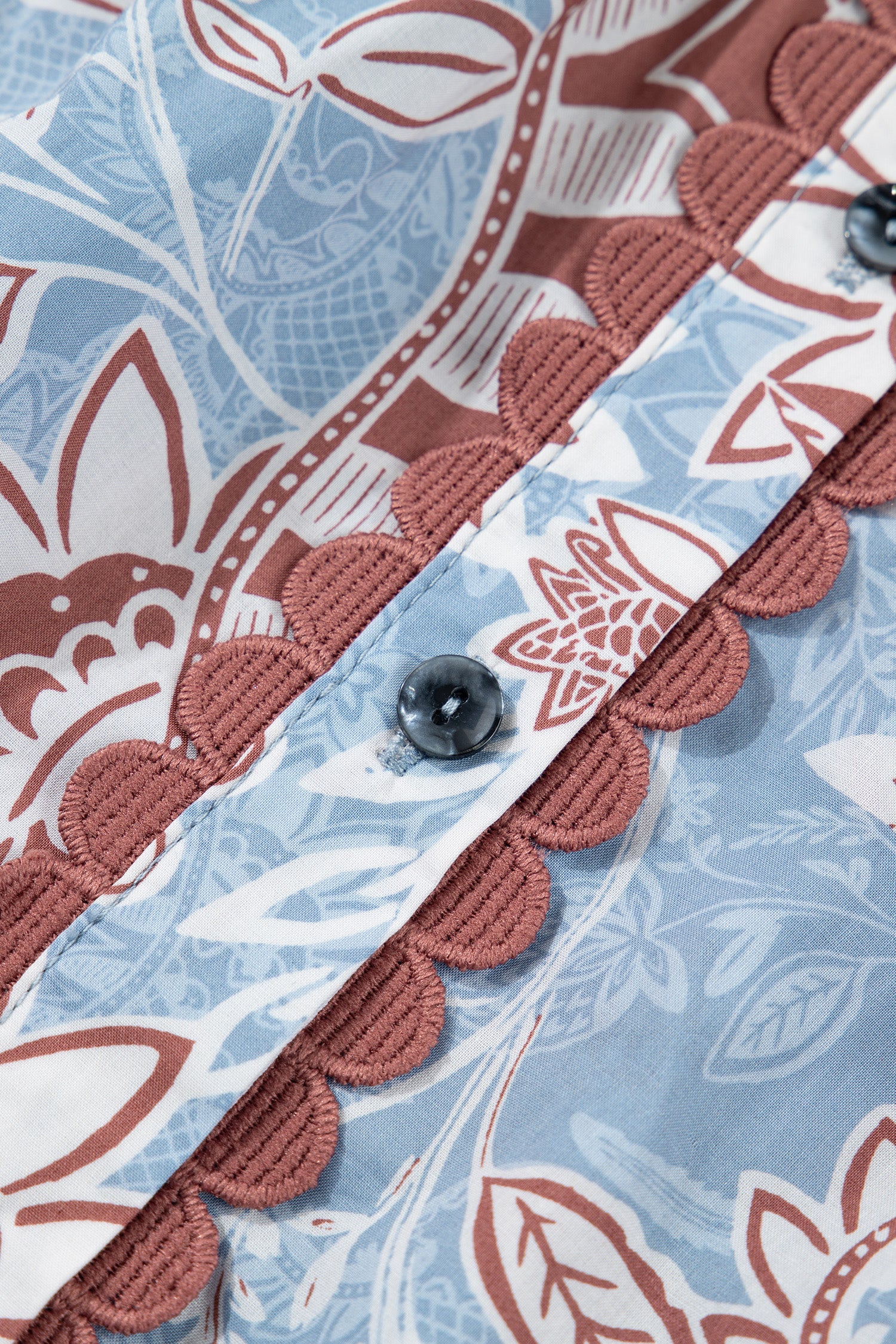 Athena Floral & Paisley Print Short Sleeve Boho Shirt