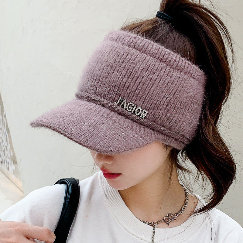 Rabbit Hair Blend Wide Brim Dome Hat