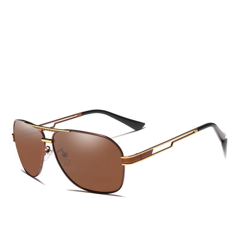 Men’s Aviation Square Polarized Sunglasses Alloy Metal Frame