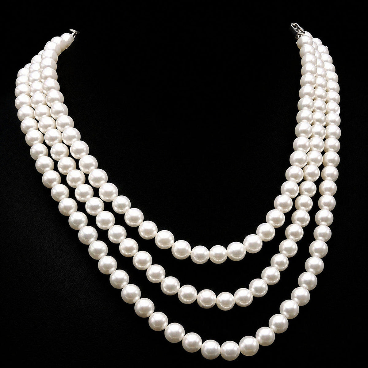 Three Or Four Multi-layer Glass Pearl Necklace Elegant Fashion Sweater Chain Dress Cheongsam Neck Chain Opera Clothing Accessories