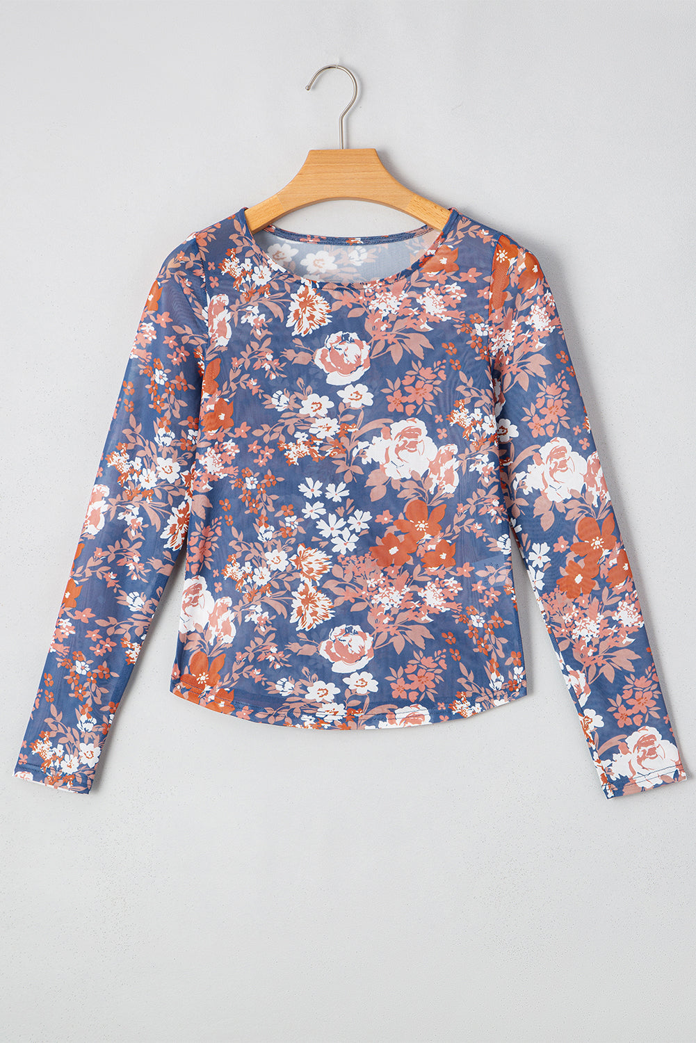 Floral Mesh Long Sleeve Top