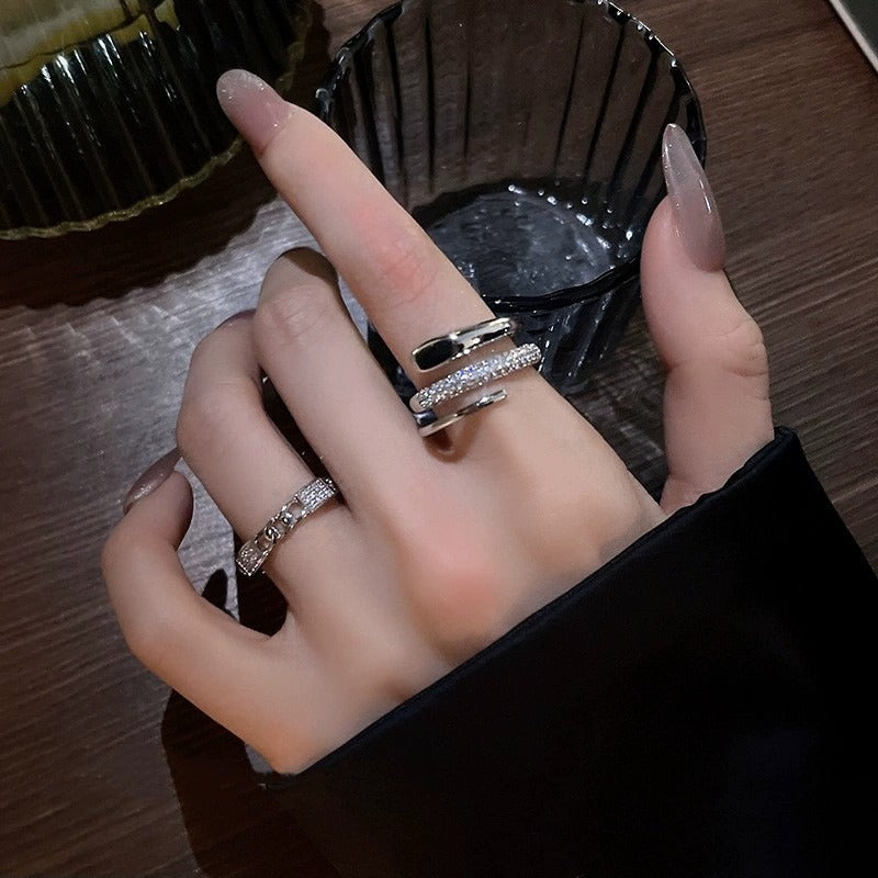 Light Luxury Niche Design Open Ring For Women, Fashionable And Unique Internet Celebrity Exquisite Index Finger Ring