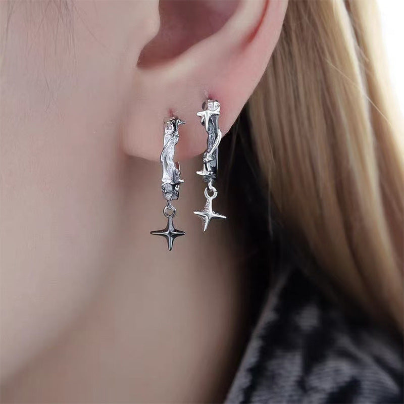 Cool-style Asymmetric Unisex Star Stud Earrings