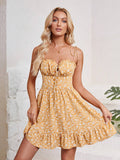Women's Floral Print Mini Summer Dress with Spaghetti Straps - Image 10