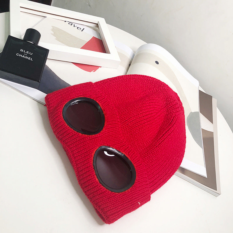 Women’s Aviator Pilot Knit Hat with Goggles Winter Beanie - Image 10