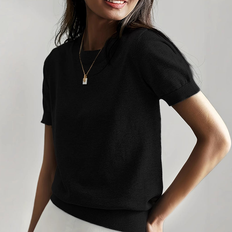 Women's Soft Stretch Minimalist T-Shirt Slim Fit Everyday Top - Image 8