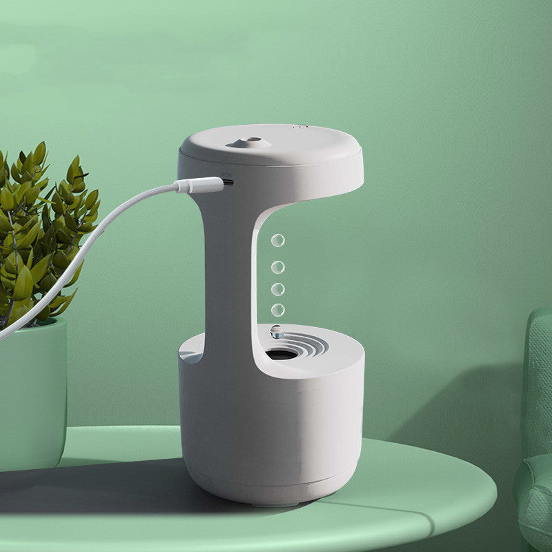 Anti-Gravity Water Drop Humidifier with LED Clock & Aroma Diffuser