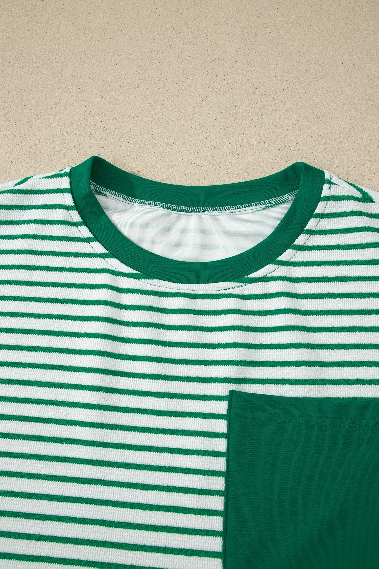 Tilly Stripe Tee & Pants Set - Green & White Casual Loungewear