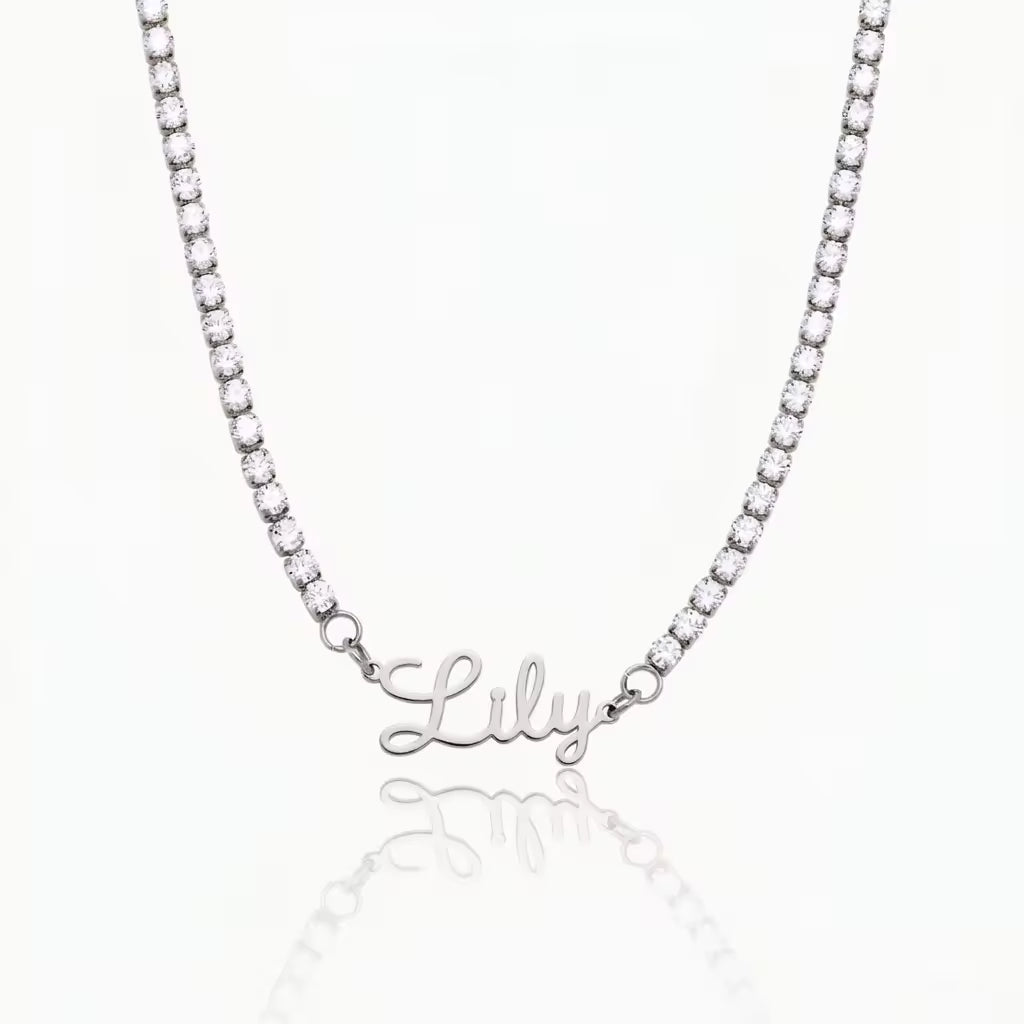 Modern Letter Pendant Necklace in Gold and White