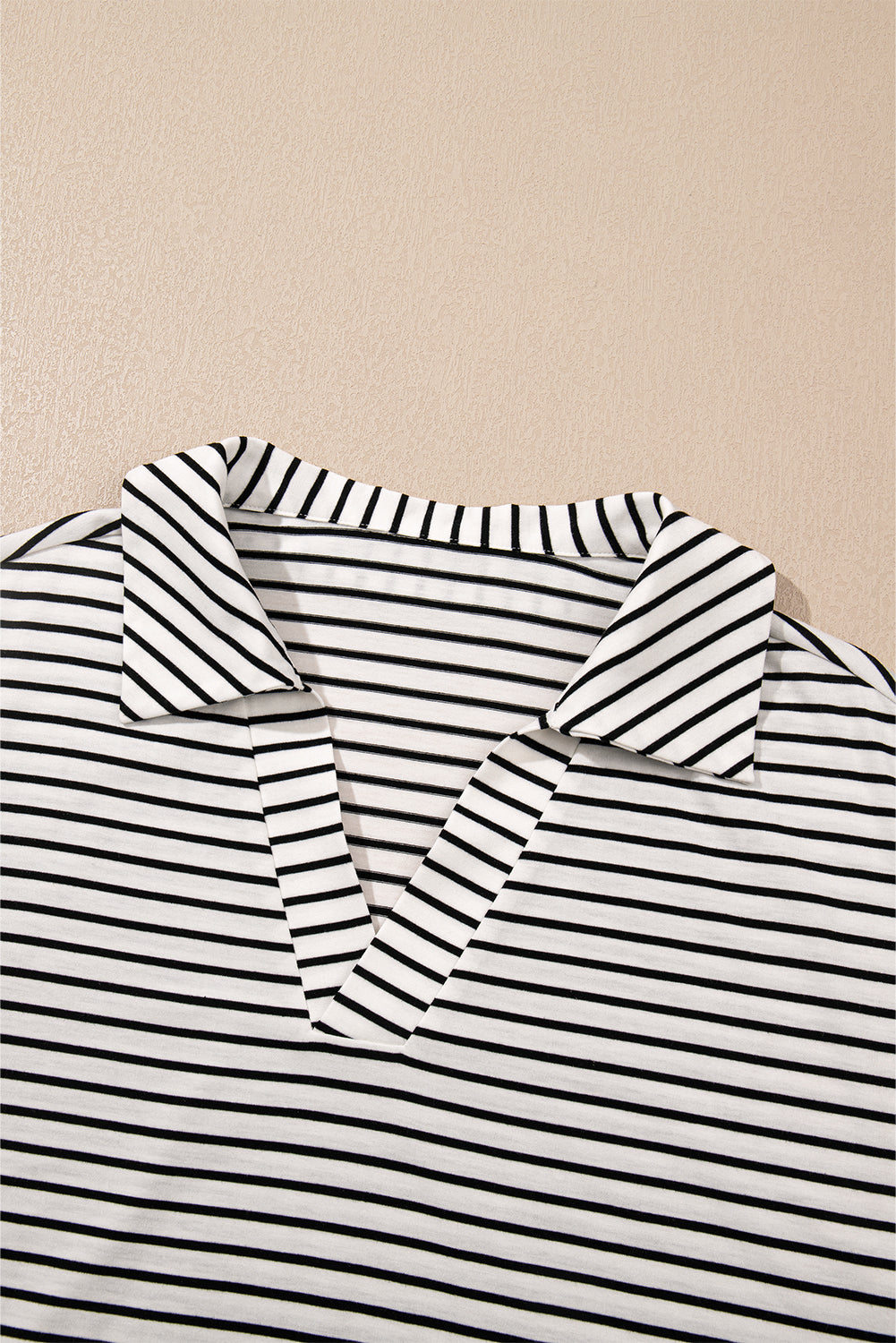 Women's Striped V-Neck Tee and High-Rise Casual Shorts Loungewear Set