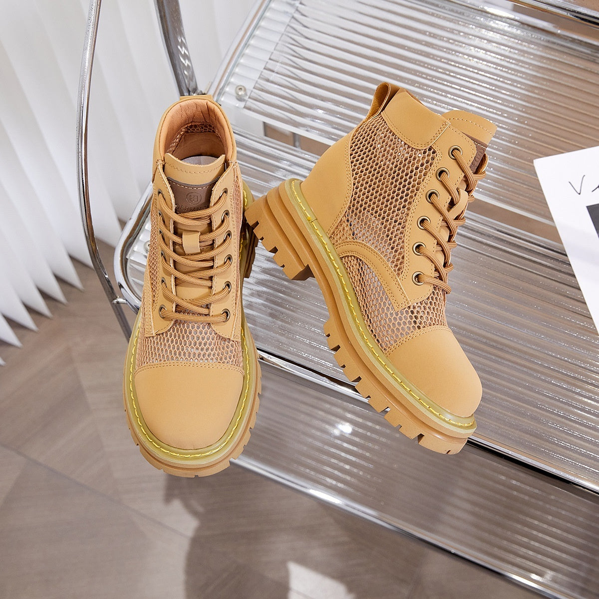 Women Genuine Leather Martin Boots Platform Ankle Booties - Image 6