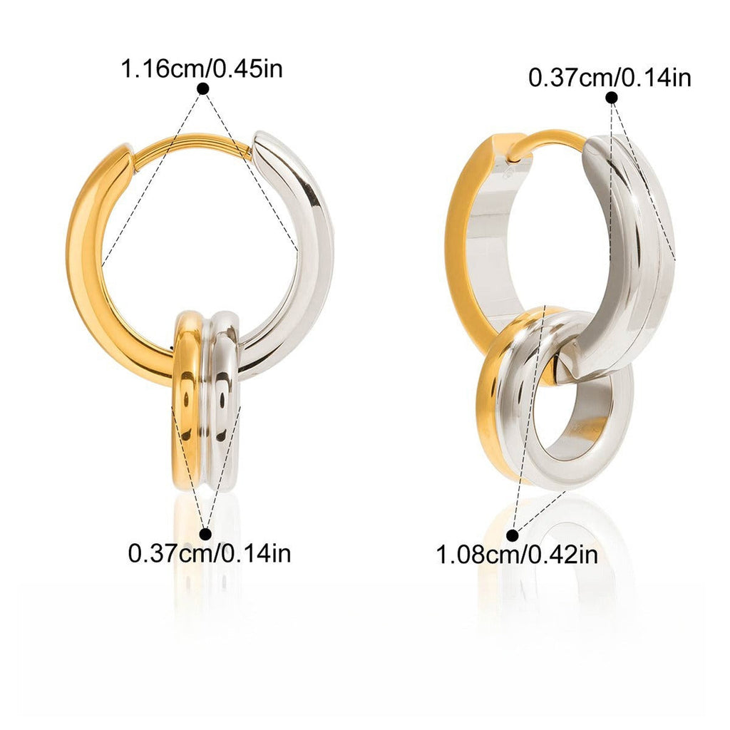 18K Gold Double Crossover Hoop Earrings - Minimalist Luxury
