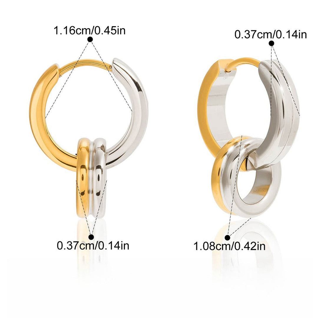 18K Gold Double Crossover Hoop Earrings - Minimalist Luxury