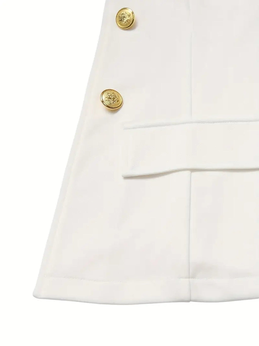 Women’s Professional Double Breasted White Suit Set Gold Buttons - Image 3