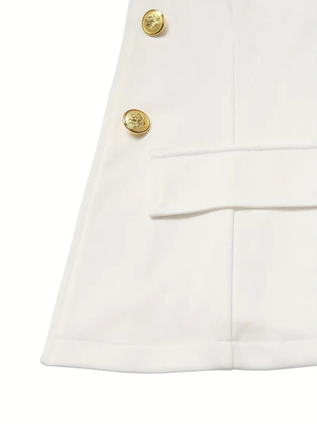Women’s Professional Double Breasted White Suit Set Gold Buttons - Image 3