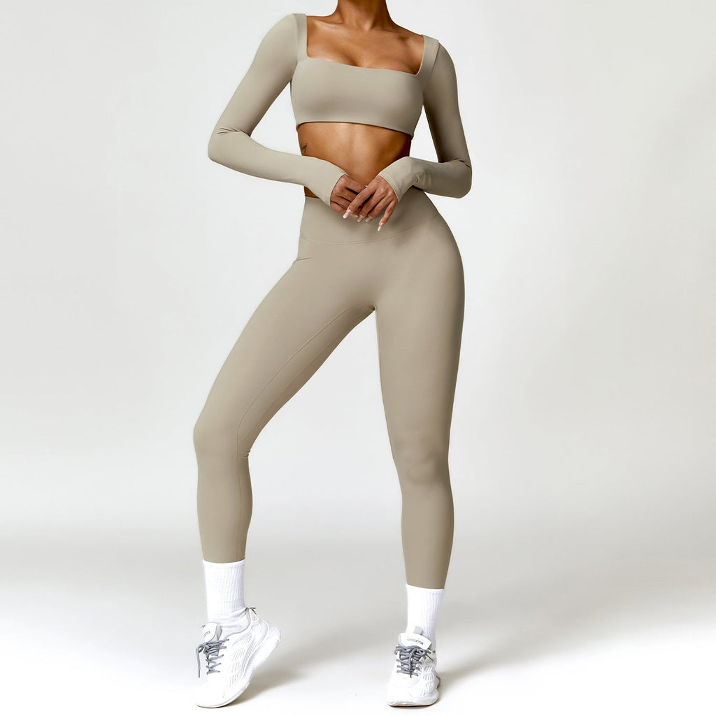 Women's 2PCS Yoga Tracksuit with Leggings and Crop Top
