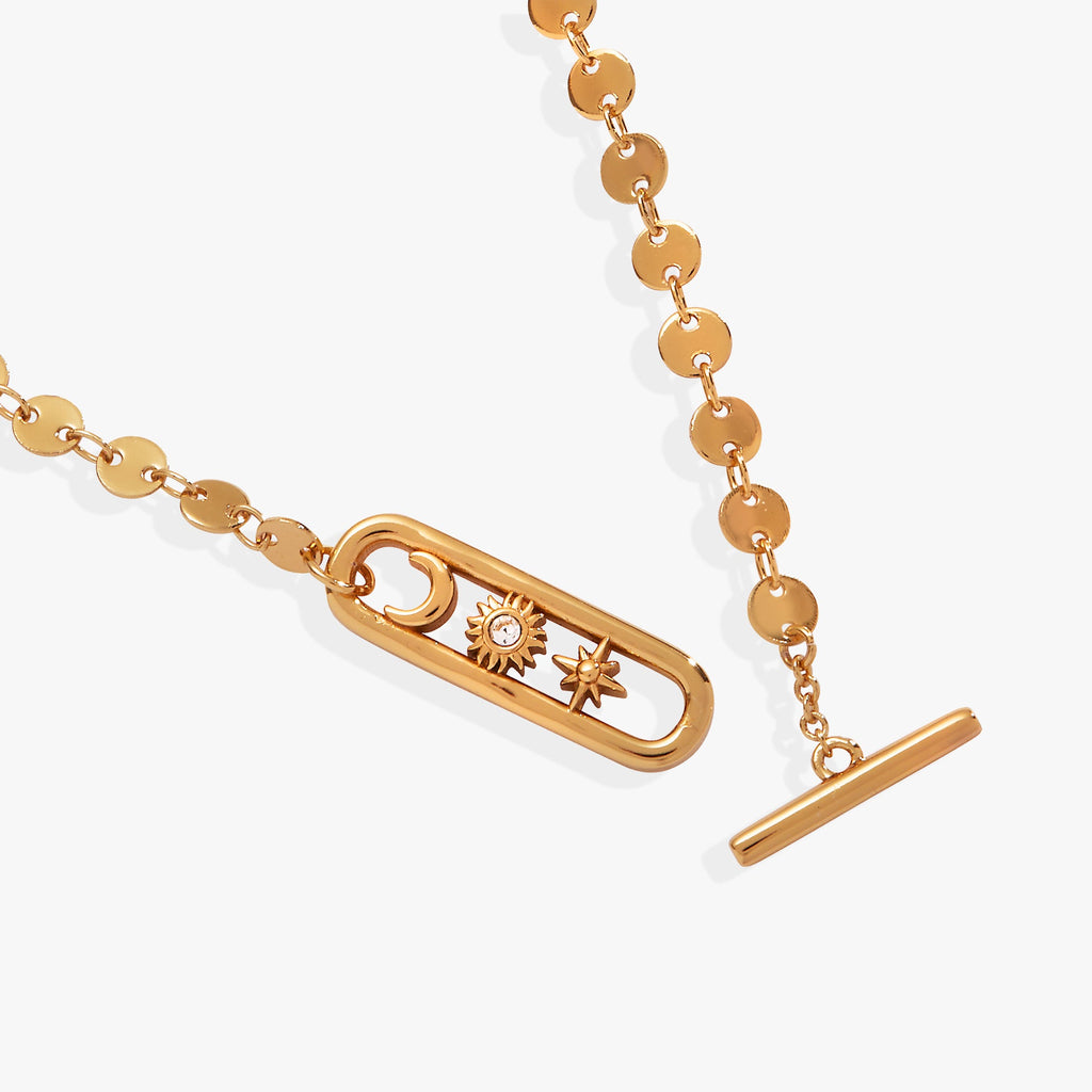 Celestial Mariner Toggle Bracelet with Opal Sun and Moon Charms