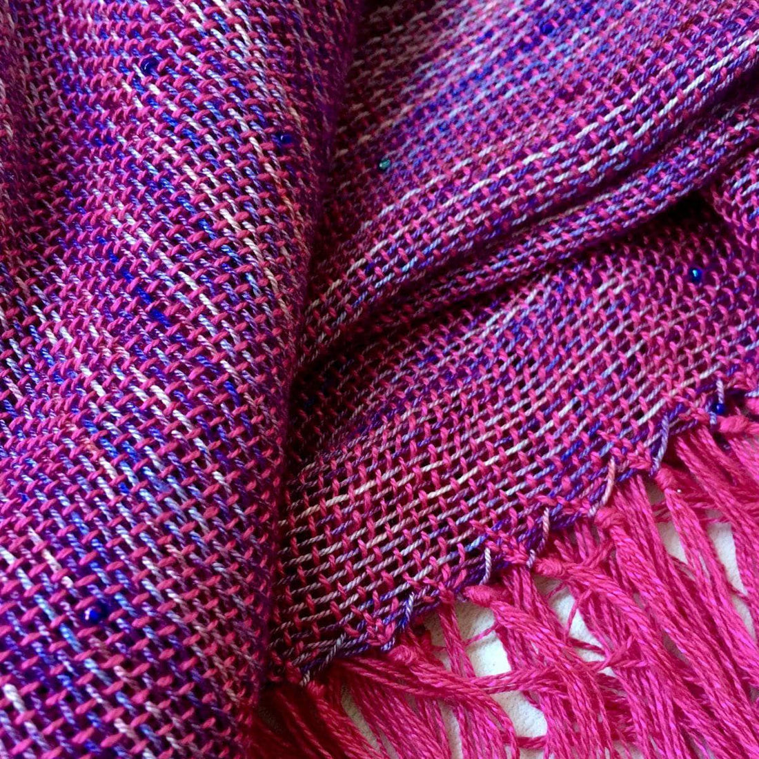 Celestial Silk Beaded Shawl Weaving Kit - DIY Craft Project