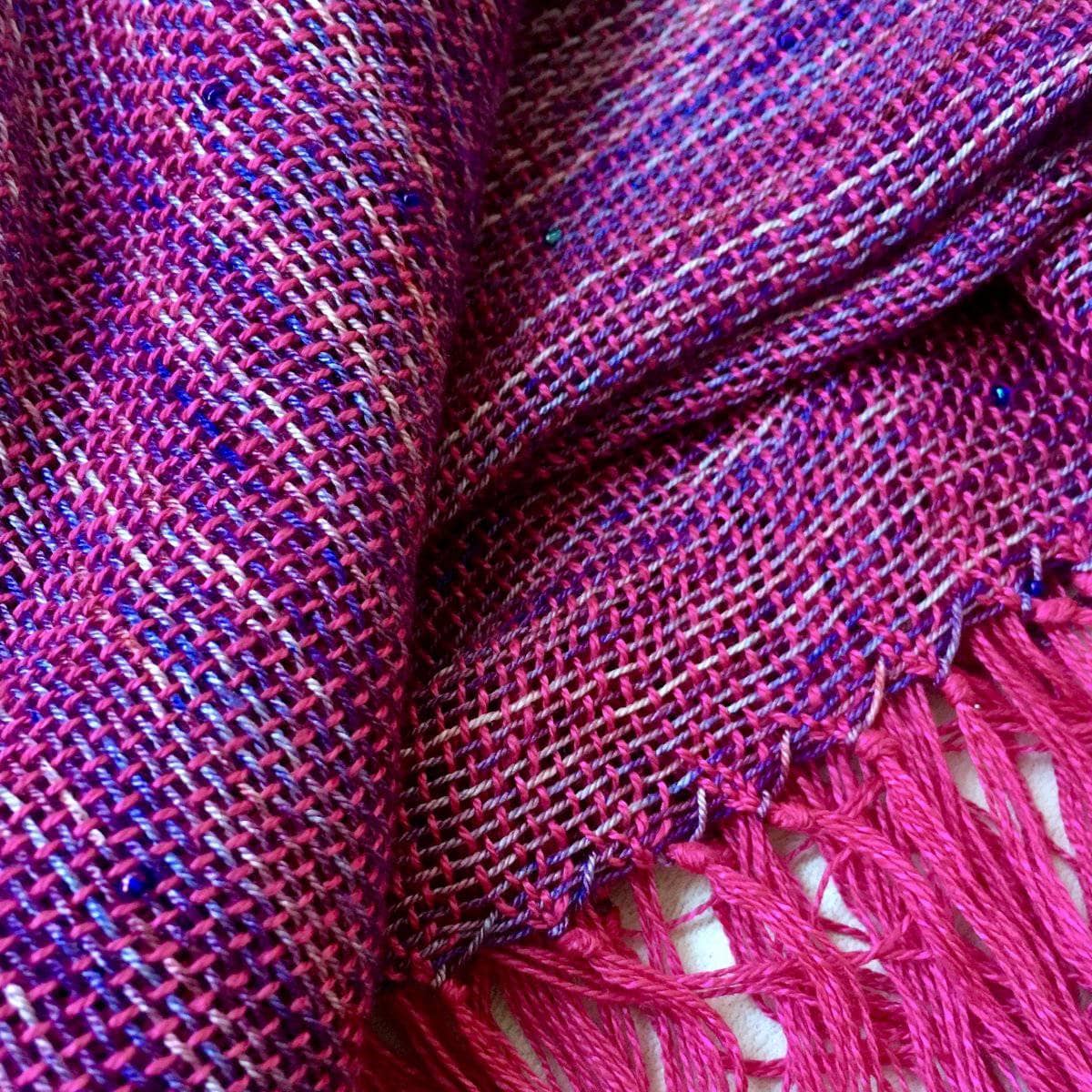 Celestial Silk Beaded Shawl Weaving Kit - DIY Craft Project