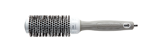 Olivia Garden 1 3/8 inch ceramic ion thermal hair brush in white and grey for professional styling