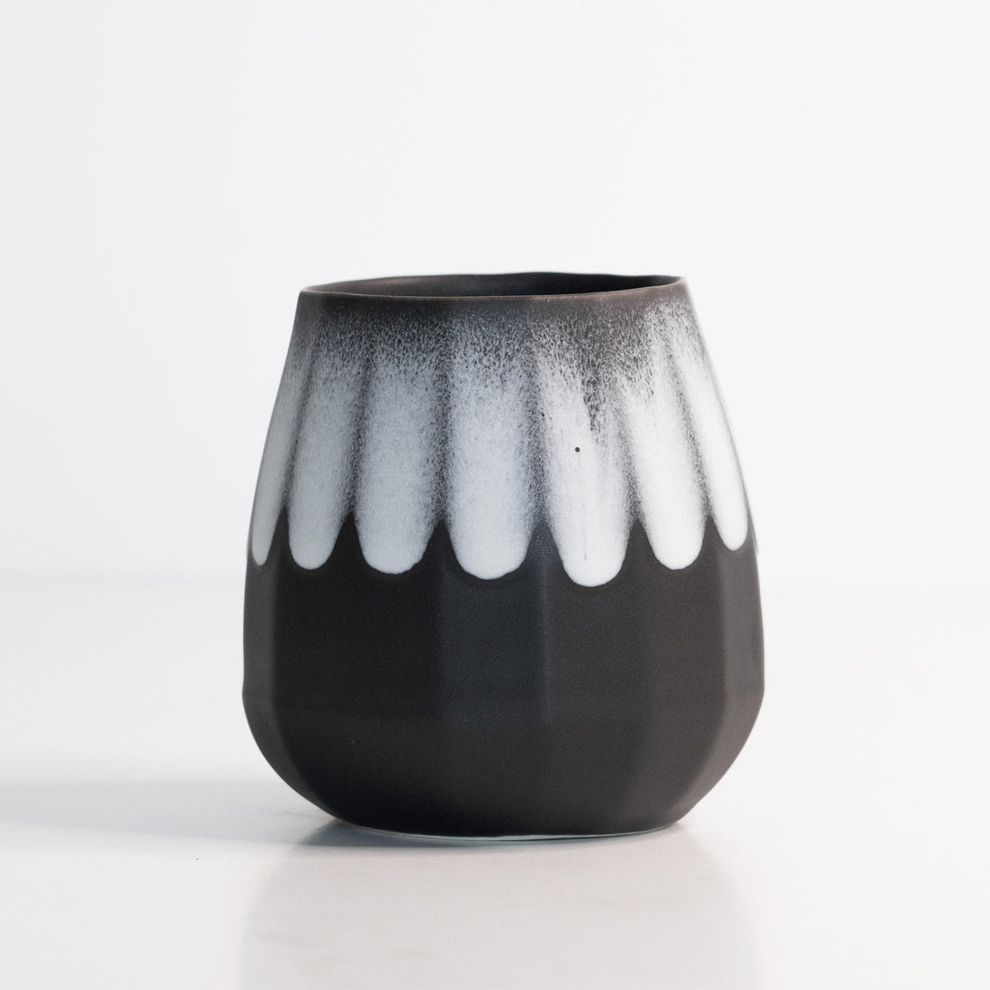 Matte Black Ceramic Stemless Wine Glass Set of 2 - Image 5