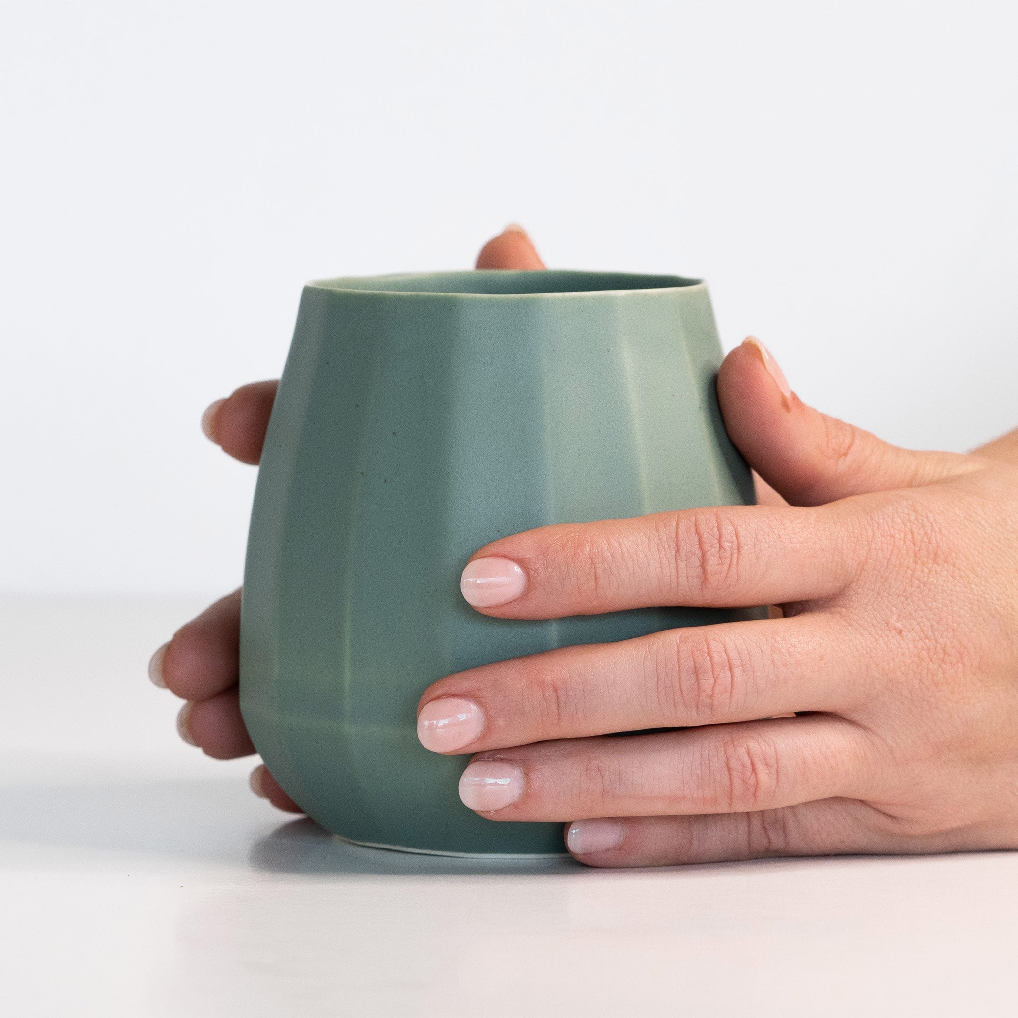 Matte Black Ceramic Stemless Wine Glass Set of 2 - Image 7