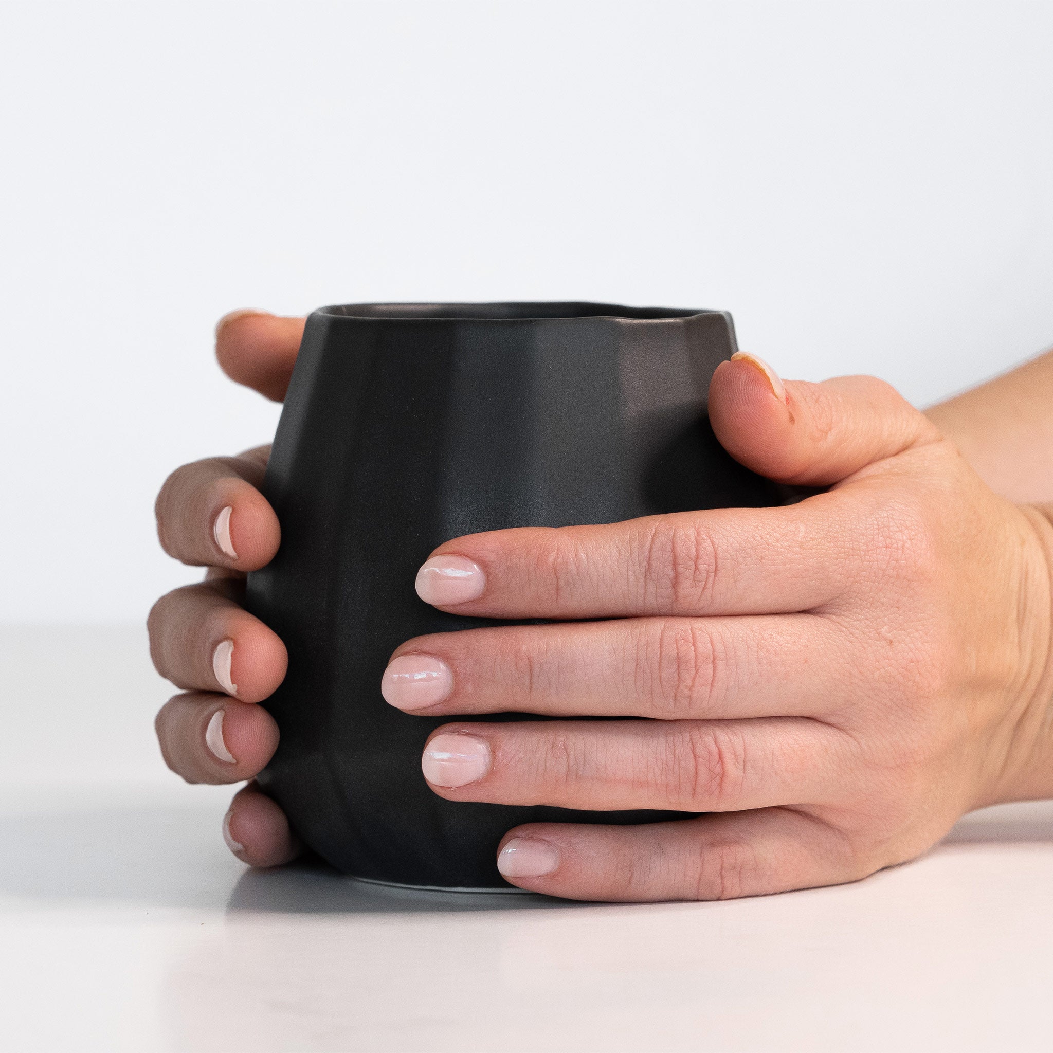 Matte Black Ceramic Stemless Wine Glass Set of 2 - Image 2