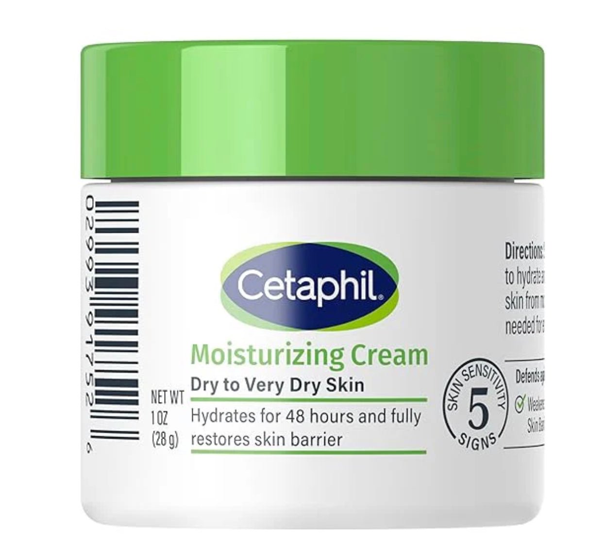 Cetaphil Moisturizing Cream for very dry and sensitive skin in a tub, fragrance-free formula.