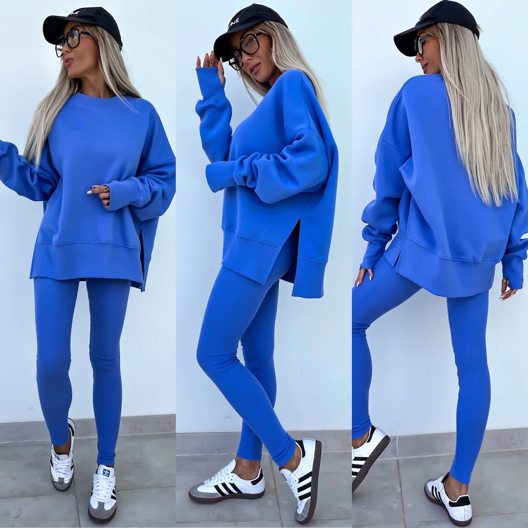 Women's Oversized Fleece Sweatshirt & Leggings Set