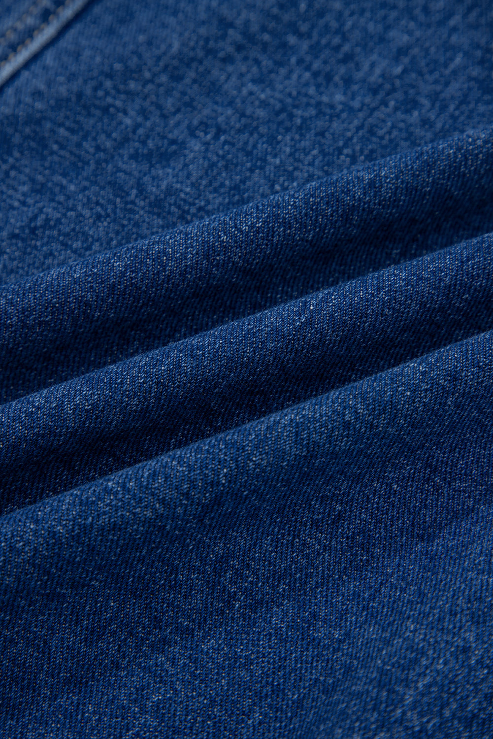 Wash Denim Straight Cut Pocketed Jacket