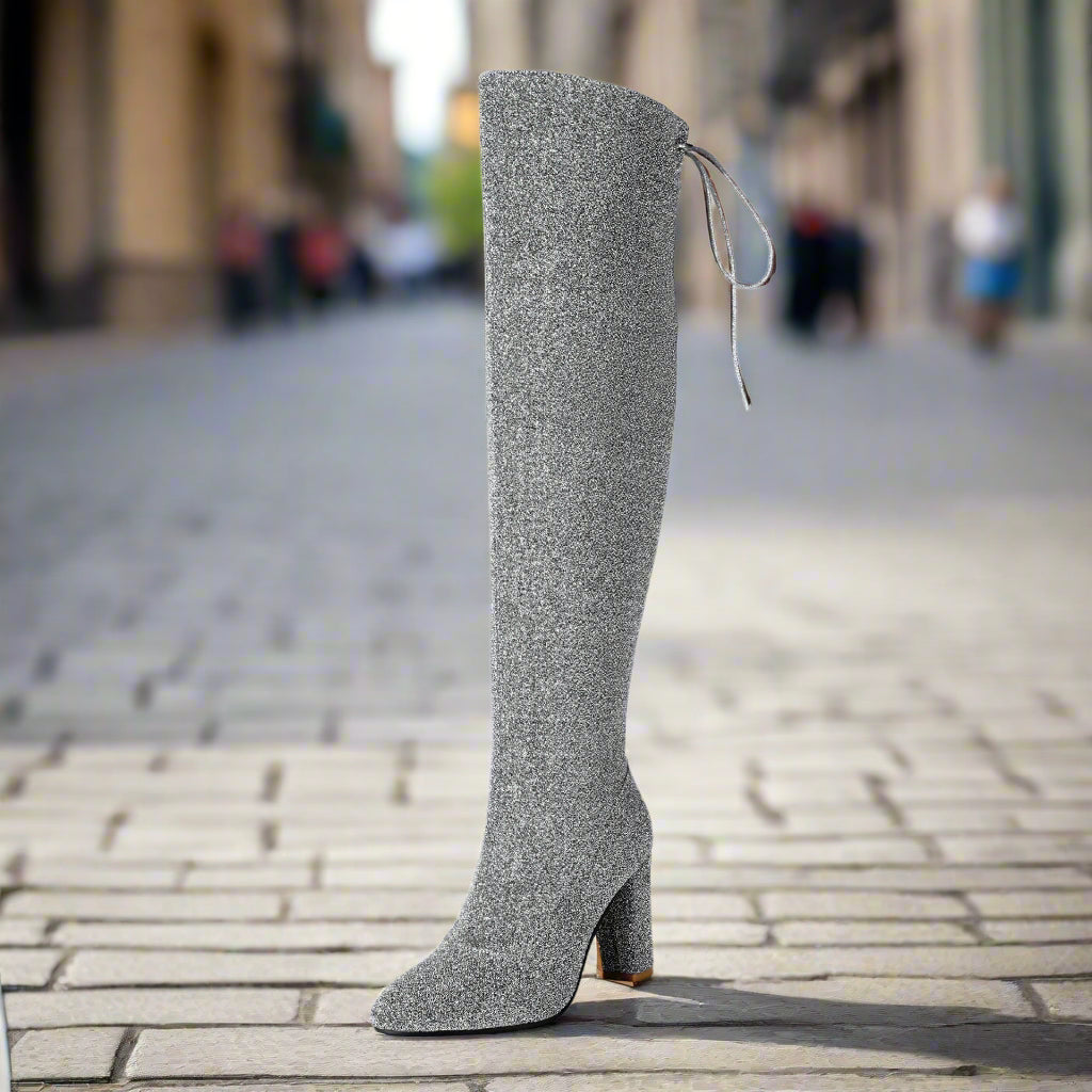 Plus-Size Over The Knee Long Boots for Women – Chunky Heel Nightclub Platform