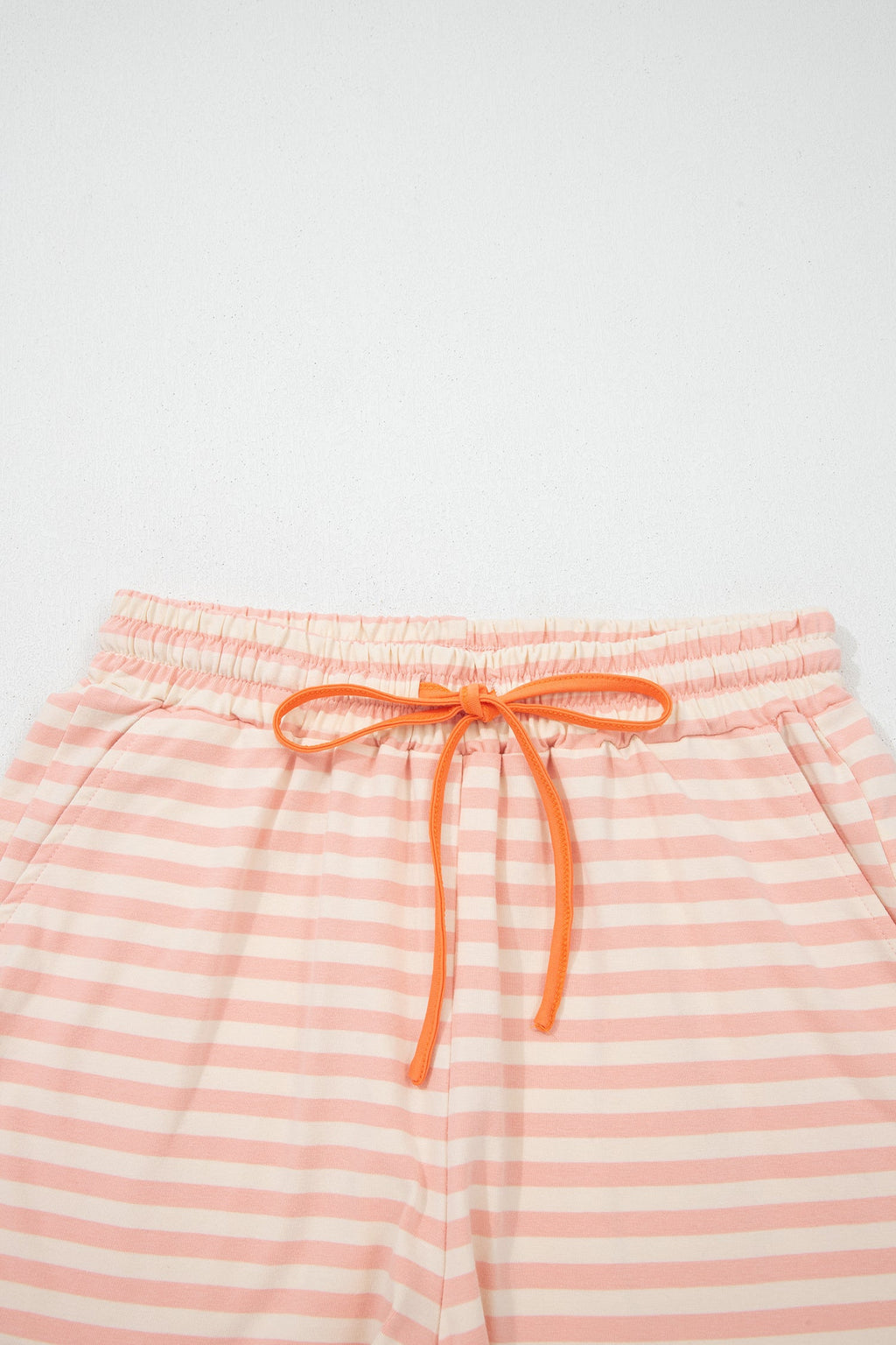 Adelina Stripe Contrast Loose Tee and Matching Shorts Summer Set
