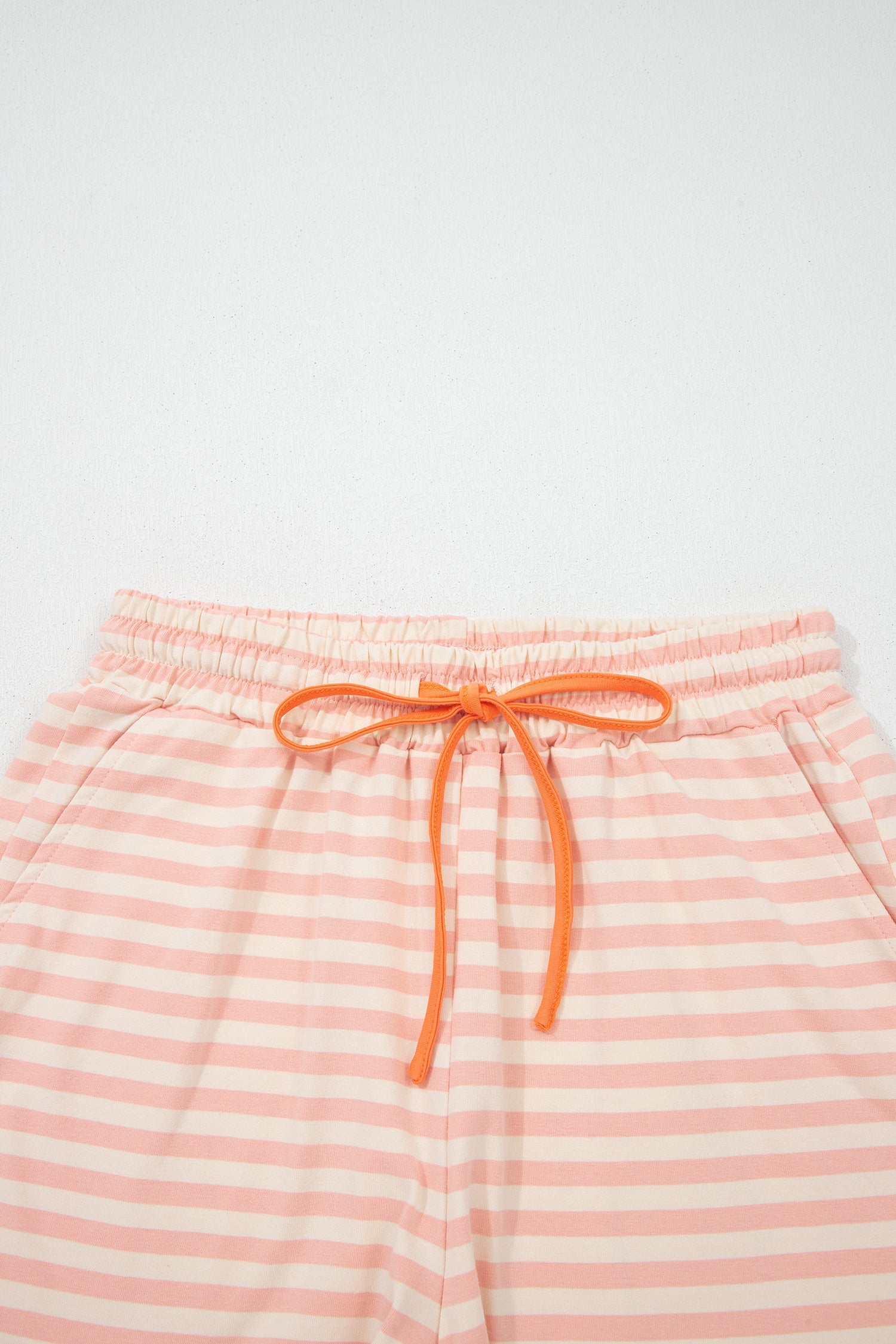 Adelina Stripe Contrast Loose Tee and Matching Shorts Summer Set